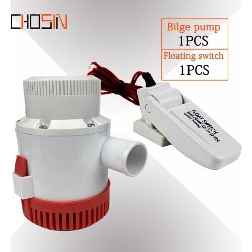 3700GPH Bilge PumpLarge Flow Dc 12v 24v Electric Water Pump For Boats Submersible Boat Water Pump With Float Switch 3700 Gph