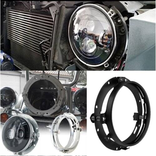 7 Inch Round LED Headlight Mounting Bracket Ring For Jeep Wrangler JK Land rover defender for Motorcycle Black 7" Bracket