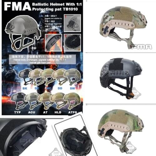 FMA Ballistic Helmet with 1:1 protecting pat TB1010 Camouflage series Hunting Caps free shipping