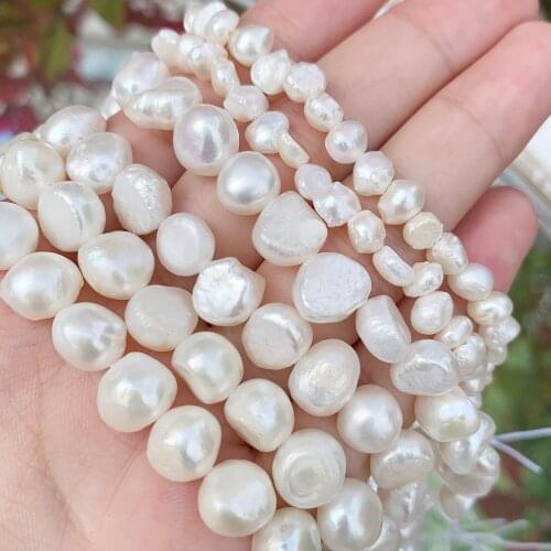 Natural Freshwater Pearl Beaded High Quality Irregular Flat Round Shape Punch Loose Beads for Make Jewelry DIY Bracelet Necklace