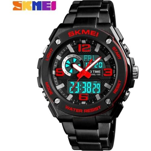 SKMEI Mens Sport Watches Fashion Chronograph Quartz Watch Luxury Stainless Steel Waterproof Men Wristwatches Relogio Masculino
