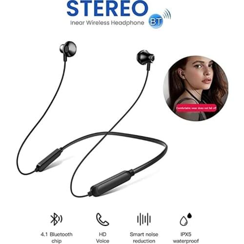 Bluetooth 5.0 headset electromagnetic stereo IPX7 waterproof wireless sports headset with microphone, suitable for Andriod iOS