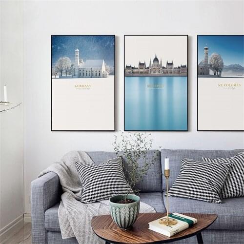 City Building Poster Landscape Wall Art Nature Canvas Painting Quote Wall Art Pictures For Living Room Modern Decorative Prins