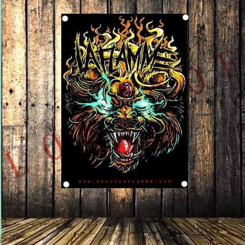 Grim Reaper HD Retro Rock and Roll Band Flag Heavy Metal Tattoo Banners Music Studio Bedroom Background Wall Decoration