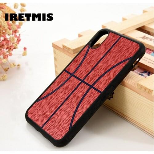 Iretmis 5 5S SE 6 6S Soft TPU Silicone phone case cover for iPhone 7 8 plus X Xs 11 Pro Max XR Basketball Texture Print