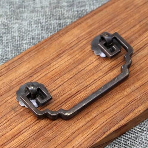 Classical Retro Furniture Handle Brass Cabinet Drawer Handle And Knob Furniture Closet Fold Door Pattern Double Hole Pulls