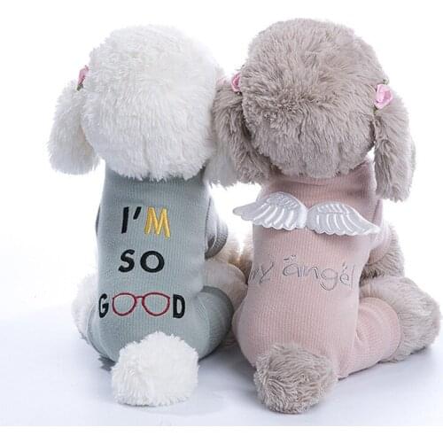 Pet Dog Jumpsuit Winter Pet Cat Clothes Angel Jumper Dog Pajamas Puppy Coat Hoodie For Small Dogs Pet Supplies Yorkshire Terrier