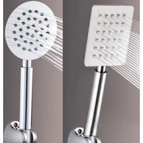 New Stainless Steel Round Square Rainfall Shower Head With Hand-held Shower Nozzle Easy Clean Bathroom Accessories Top Quality