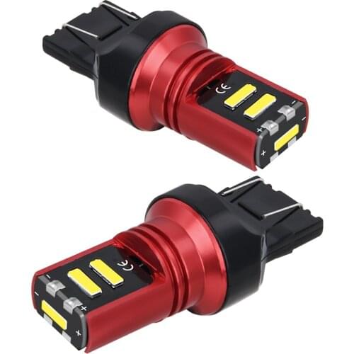 2Pcs New T20 7443 W21/5W Super Bright CSP LED Bulbs Car Tail Brake Lamps Turn Signals Auto Backup Reserve Lamps Red White Yellow