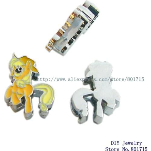 Cartoon charactors horse 50pcs 8mm slide charms wholesales DIY charms Internal Dia.8mm fit 8mm band wholesales free ship SL0307