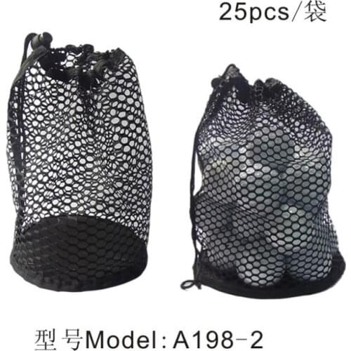 Nylon Mesh Bag Pouch Table Tennis Black Portable Storage Drawing String Closure Golf Ball Holder 12/25/50 Balls accessories