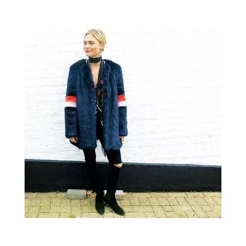 Top brand High-end New Style Fashion Women Faux Fur Coat 18S26 high quality