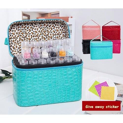 24/84 Bottles Diamond Painting Accessories Storage Embroidery Rhinestones Jewelry Beads Nail Art Pills Organizer Carry Case Box