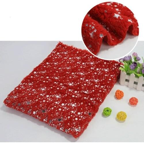 PV Plush hot silver flannel fabric for Christmas red gifts toys crafts doll decorative diy soft plush cloth fabric 1MX1.5M