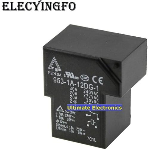 10pcs 953-1A-12DG-1 12VDC 30A Power relay 4 feet
