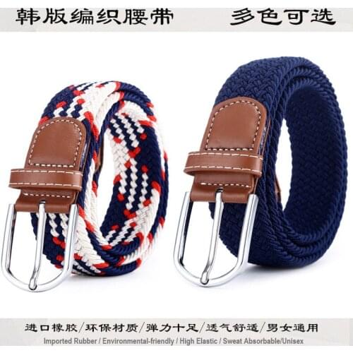 Man Elastic Canvas Belt Men And Women Pin Buckle Unisex Casual Fashion Waistband Soft Outdoor Student Youth Sport Jeans Belt