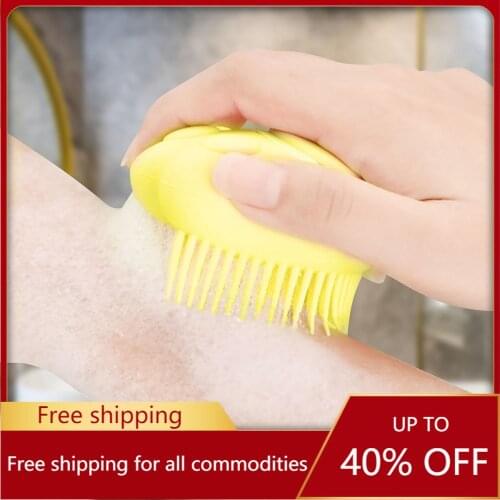 Pet Dog Shampoo Massager Brush Cat Massage Comb Grooming Scrubber Shower Brush for Bathing Short Hair Soft Silicone Brushes