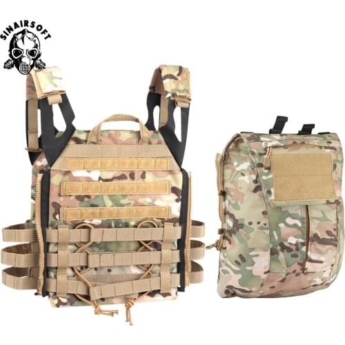 SINAIRSOFT Tactical Zip-on Panel Pack Military Airsoft Molle Plate Carrier Zipper-on Backpack Nylon Bag For AVS JPC 2.0 CPC Vest