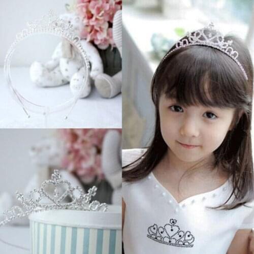 Shiny Rhinestone Crystal Tiara Hair Band Girls Bridal Princess Crown Kids Headdresses Accessories