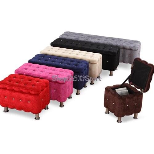 European Style Solid Wood Cloth Storage Stool Simple Creative Sofa Changing Shoes Stool Clothing Shoe Store Fitting Stool Footst