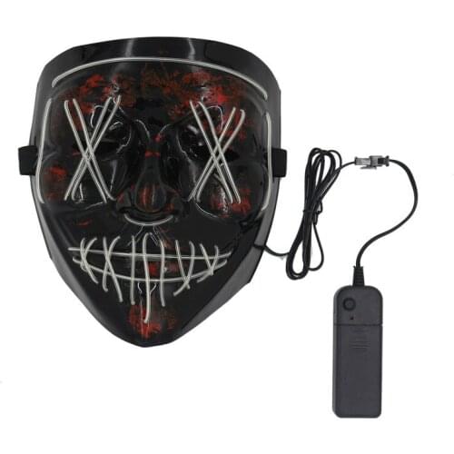 Halloween LED Luminous Mask Cold Light Horror Grimace Skull Metal Party Bar Party Performance Props