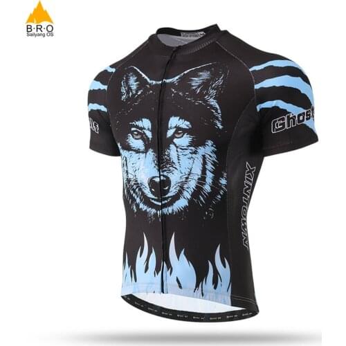 # WOLF # Mens Cycling Clothes Cycling Jersey Women Shirt Bike Clothing Mallot Ciclismo Hombre Verano Bike Shirt MTB Clothing