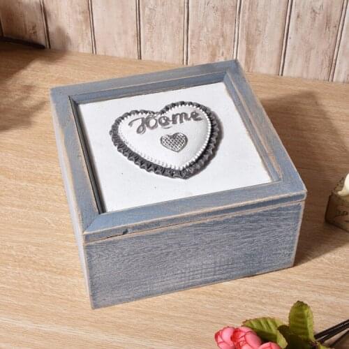 1PC Creative Retro Wooden Storage Home Furnishing Jewelry Maekup Box Ornaments Vintage Wood Crafts Container NU 009