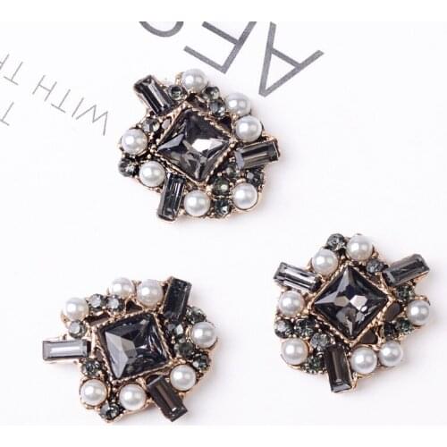 DIY Handmade Jewelry Making 10pcs 23*26mm Anti-gold color New fashion Alloy Material Imitation Pearl Flower Shape charm