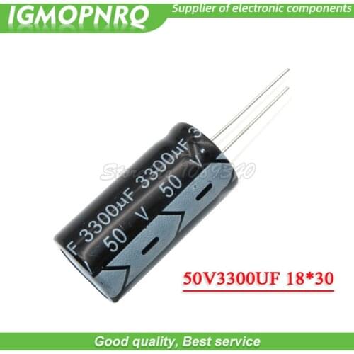 5PCS 50V3300UF 18*30mm 3300UF 50V 18*30 Electrolytic capacitor 50V3300UF