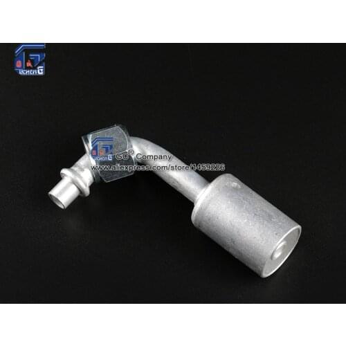 #6 8mm Beadlock Fitting 90 Degree Female Nut O-ring with Ferrule for AC Air Conditioning Standard Barrier Hose 3/8
