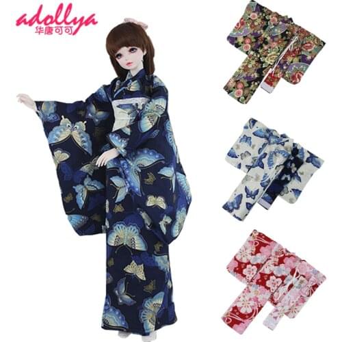 1/3 1/4 1/6 BJD SD Doll Clothes Dress Japanese Kimono Flower Skirt Accessories For Dolls Fashion BJD Clothes Kids Toys For Girls