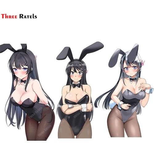 Three Ratels A679 Akurajima Mai Seishun Buta Yarou Anime Cartoon Sticker For Iphone Helmet Skateboard Motorbike Decal