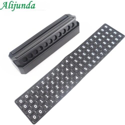 Car Temporary Parking Card Hidden Tray Change Plate Rocker Key Car Styling Universal Car Sticker Cell Phone Number Card