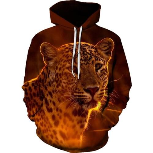 Brand Fashion Autumn Lion Hoodies Tiger And Leopard 3D All Over Printed Mens Sweatshirt Unisex Pullover Casual Jacket Partywear