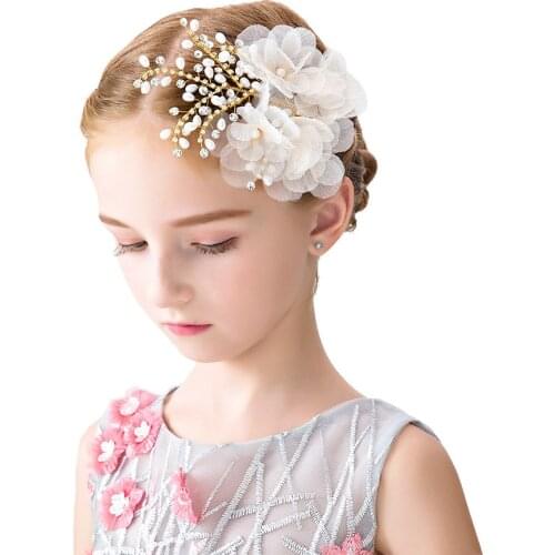 Tiaras Pearls Hairpin Childrens Headwear Hair Accessories Garland Performance Headband Princess Flower Headdress Girls Gift