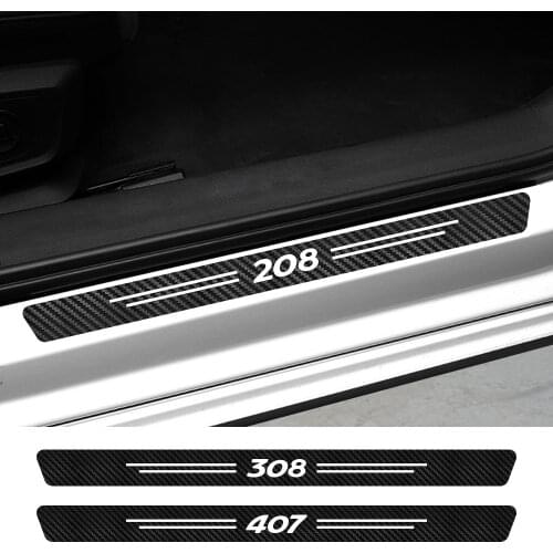 For Peugeot 107 108 206 207 208 301 306 307 308 407 408 508 2008 3008 5008 Auto Accessories Car Door Sill Threshold Stickers