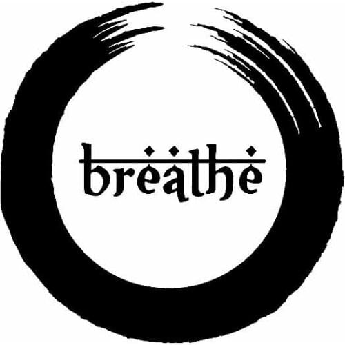Breath Fitness Meditation Decal High Quality Car Decoration Personality Pvc Car Window Waterproof Sticker Black/white, 16cm*16cm