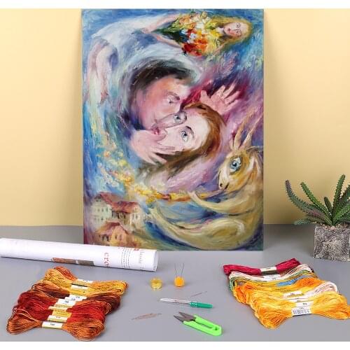 Oil Painting Style Memories Printed 11CT Cross-Stitch Full Kit Embroidery DMC Threads Knitting Craft Hobby Painting Sales