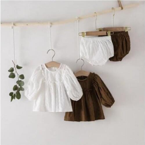 2021 Spring Autumn Baby Girls Suit Baby Full Sleeve Shirt and Bloomer 2pcs Clothes Fashion Toddler Clothes Baby Clothes Set