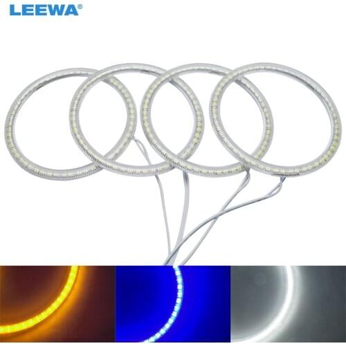 LEEWA 4X106mm Car LED Halo Rings Angel Eyes DRL Head Lamp For BMW E46 Coupe 2D (04+)/E46 Cabrio/Z3 White/Blue/Yellow #CA4756