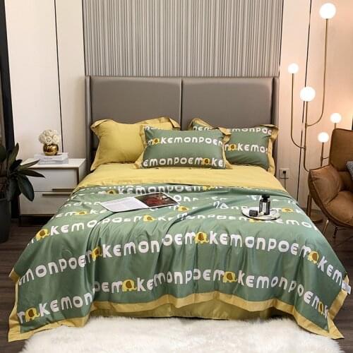 European-style printed summer quilt, cool summer quilt, air-conditioning quilt, thin quilt, blanket