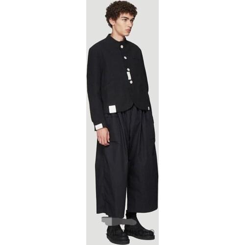 Mens new summer mens new fashion personality large size loose loose loose loose fold casual wide leg pants