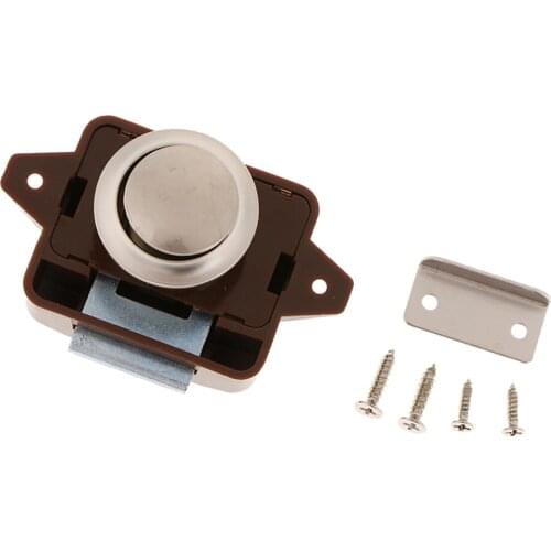 Set Push Button Latch Knob Housing Lock Cupboard Door Drawer Lock Tool TP005-BN