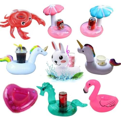 YUYU Inflatable Cup Holder Unicorn Flamingo Drink holder Swimming Pool Float Bathing pool Toy Party Decoration Bar Coasters