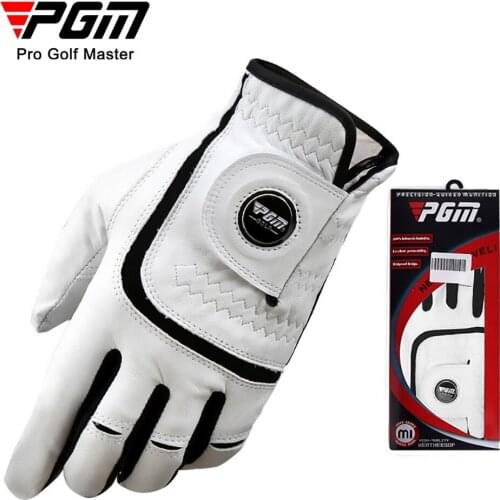 2 PCS /Lot Genuine Leather Golf Gloves Mens Sheepskin Skid-proof and Air-permeable Wear-resistant Golf Gloves With Marker