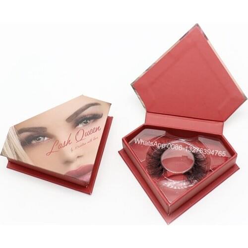 Personalized Custom Diamond Eyelash Case Wholesale Mink Hair False Eyelashes Packaging Boxes Soft Lashes Empty Package Case