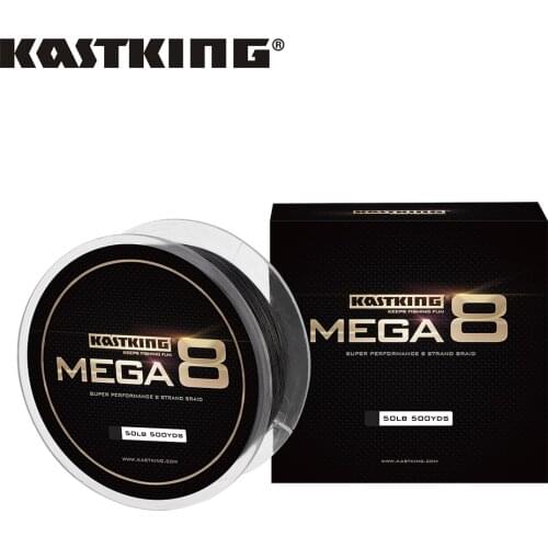 KastKing 10-80LB Mega 8 PE Braided Fishing Wire with 8 Strands in Black/Green/Yellow 274/457m Quality Multifilament Fishing Line