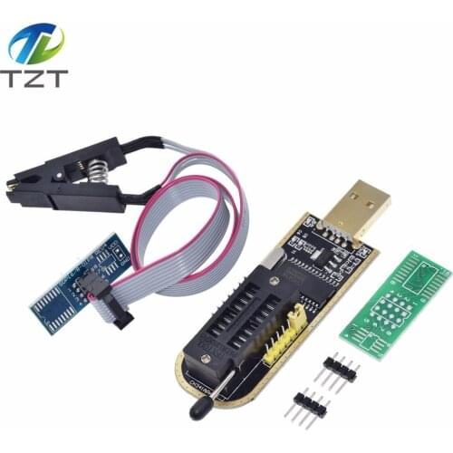 TZT CH341A 24 25 Series EEPROM Flash BIOS USB Programmer Module + SOIC8 SOP8 Test Clip For EEPROM 93CXX / 25CXX / 24CXX