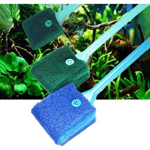 Aquarium Fish Tank Brush Glass Plant Cleaning Brushes Floating Clean Window Algae Scraper Sponge Double-sided Cleaning Brush