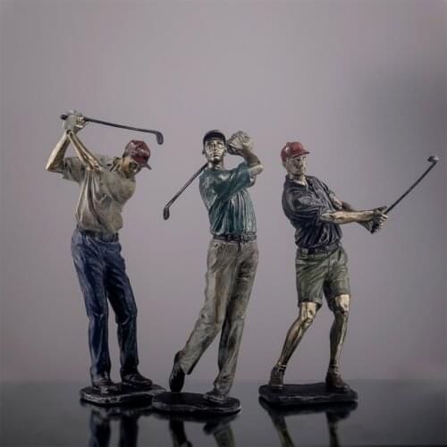 Nordic Modern Sports Ornaments Golf Figurines & Miniatures Luxury Desk Office Study Decoration Resin Crafts Home Accessories